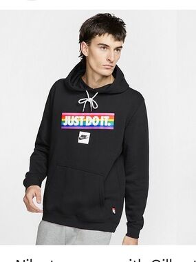 Nike Be True Pullover Hoodie Black / Multicolor Men's Size medium LGBT pride